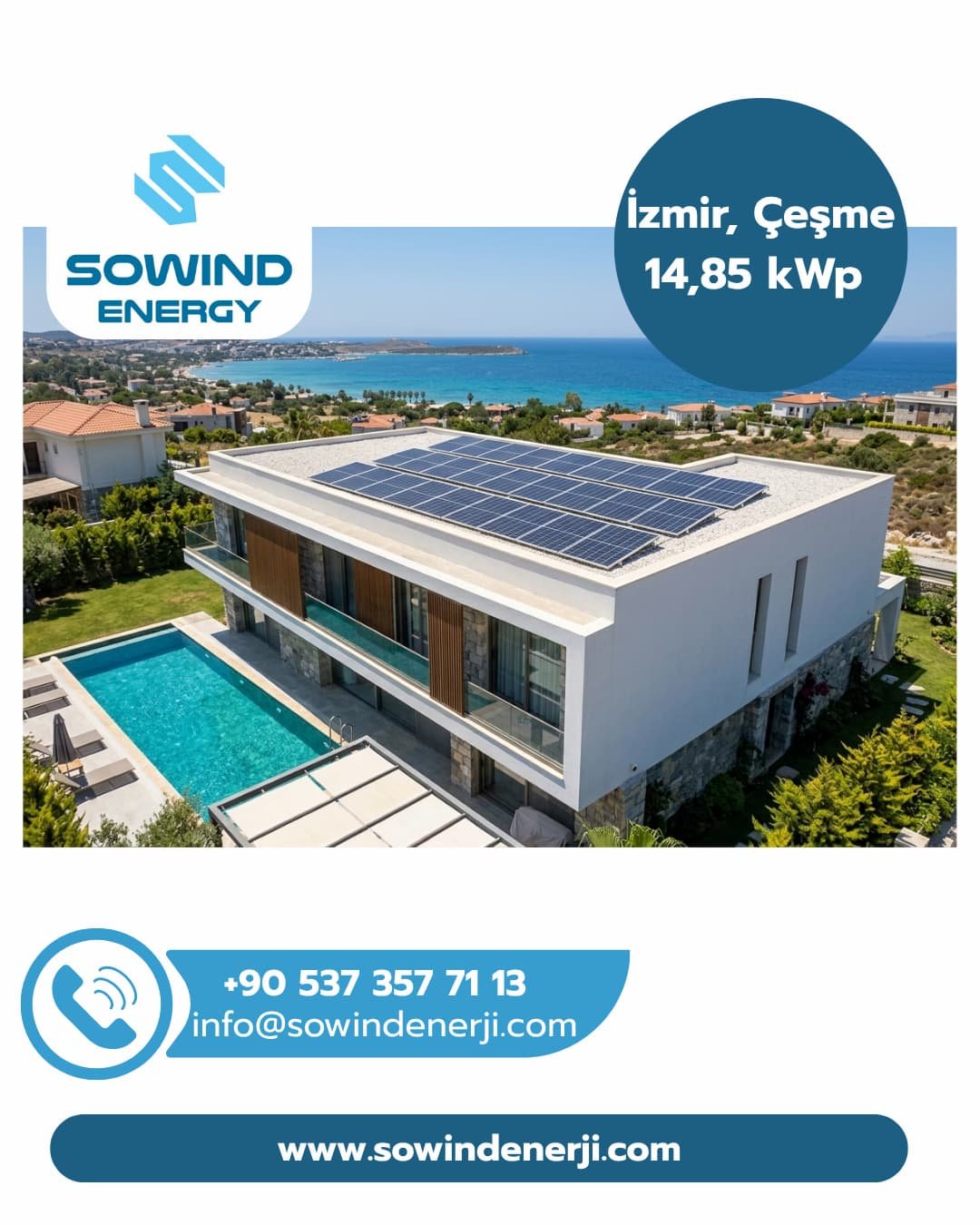 İzmir Güneş Enerjisi Projesi 14,85 kWp_Sowind Enerji Sistemleri