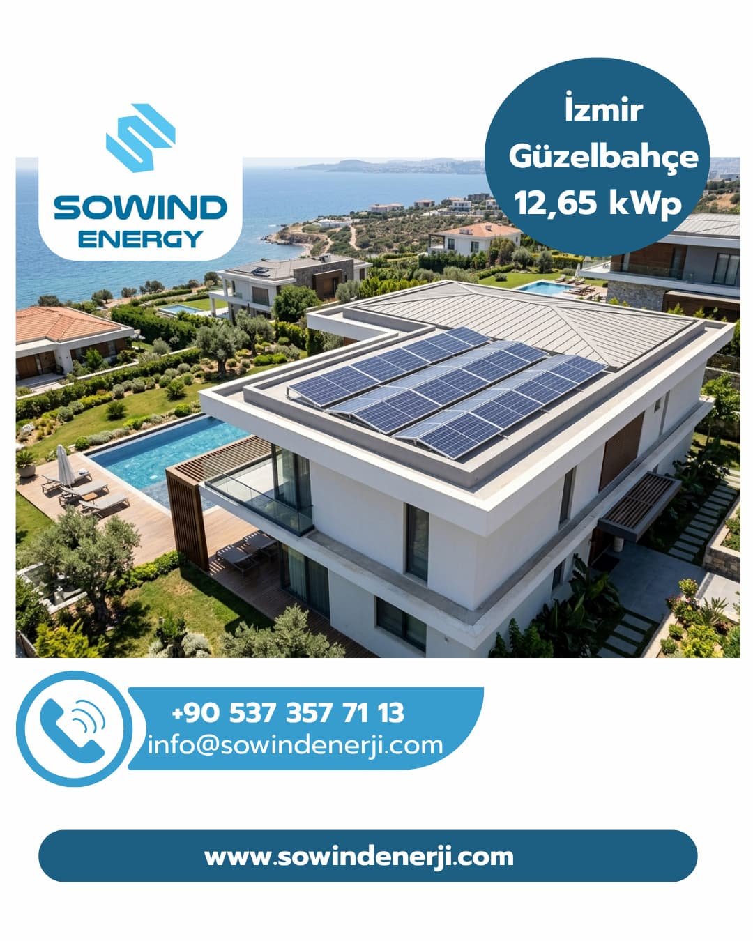 İzmir Seferihisar Güneş Enerjisi Projesi 8,80 kWp_Sowind Enerji Sistemleri