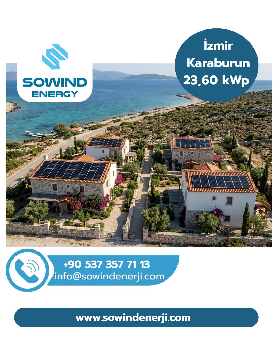 İzmir Karaburun Güneş Enerjisi Sistemi_23,60 kWp_Sowind Enerji