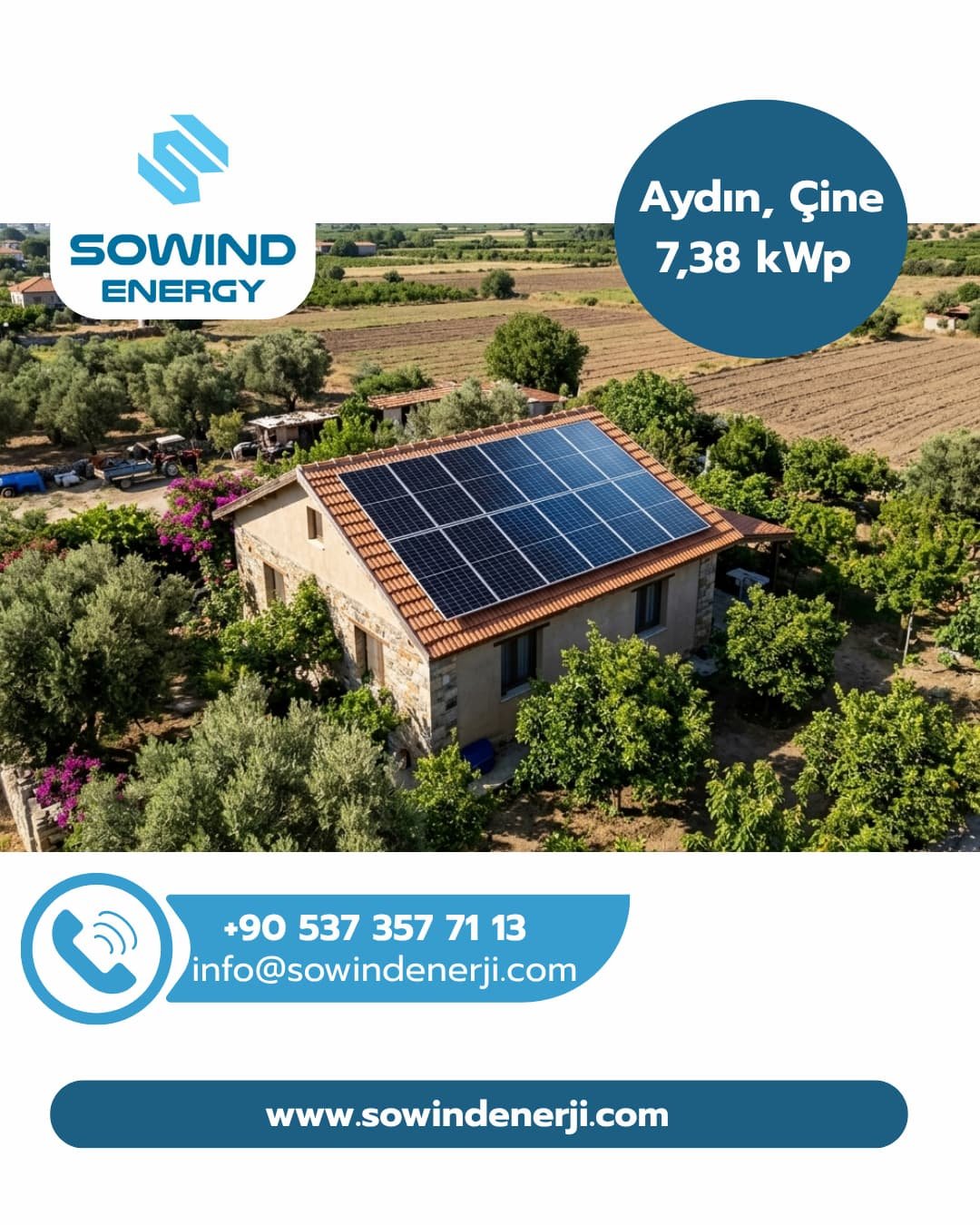 Aydın Çine Güneş Enerjisi Kurulumu_Sowind Enerji