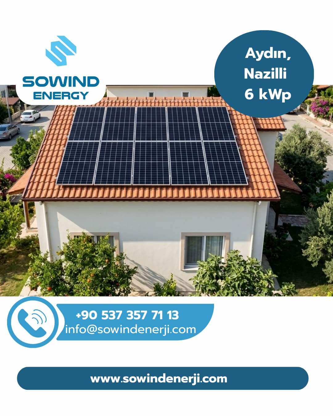 Aydın Nazilli Güneş Paneli Kurulumu_Sowind Enerji